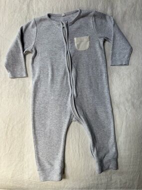 Baby Mori Clever Zip Gray Pajamas / Sleepsuit / Romper